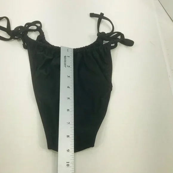 Xhilaration Women's Size Large Low Coverage String Bikini Swim Bottom Black NWOT - Picture 7 of 7